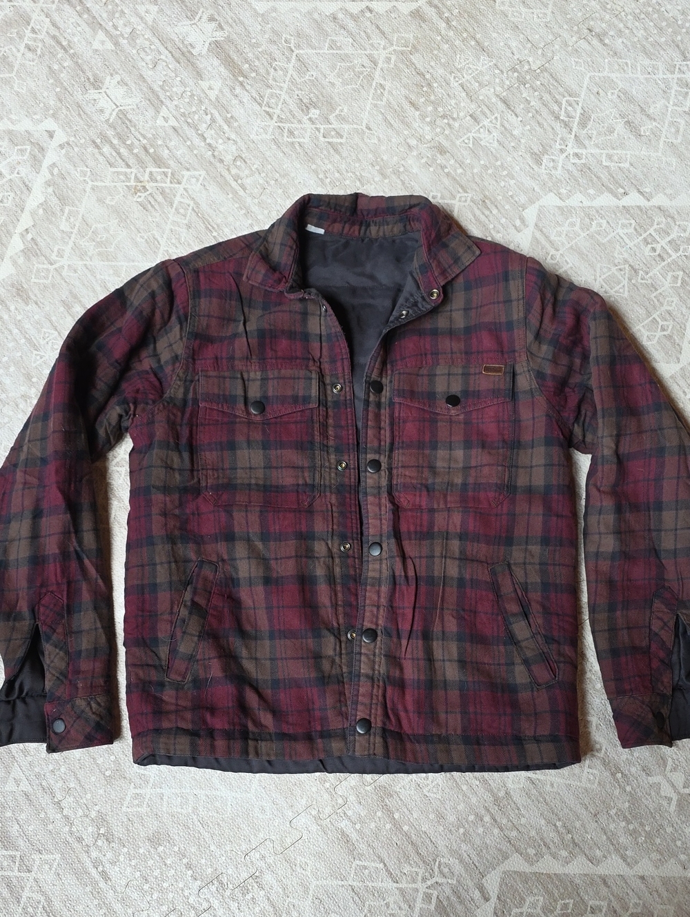 Billabong Women's Quilted Plaid Button Up Jacket